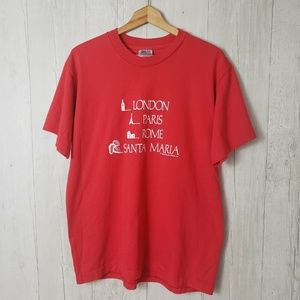 Vintage Oneita Mens Shirt XL Power 50 Red